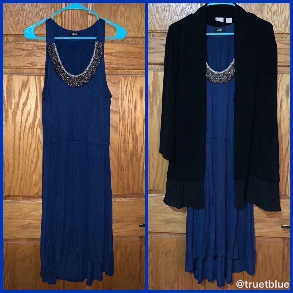 Apt. 9 Embellished Collar High Low Dress Sz L